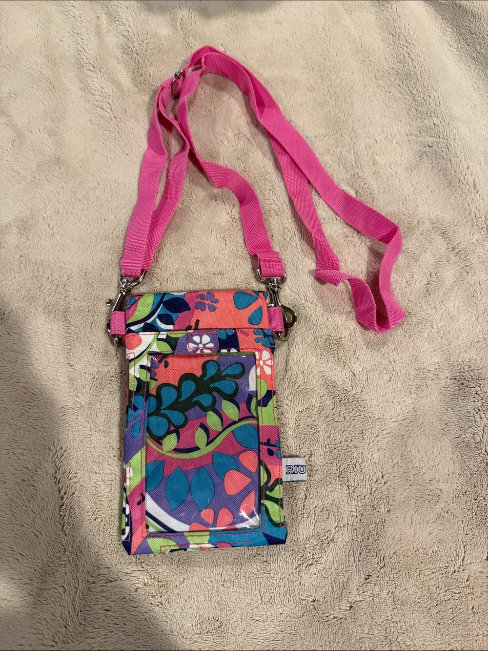 Pink Floral Crossbody Phone Pouch